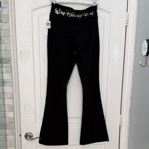 Disney Black Flare Pants with Logo Waistband